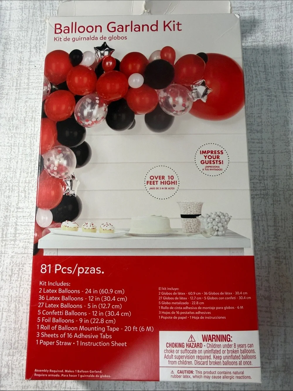 Balloon Garland Kit - Red & Black Party Balloons